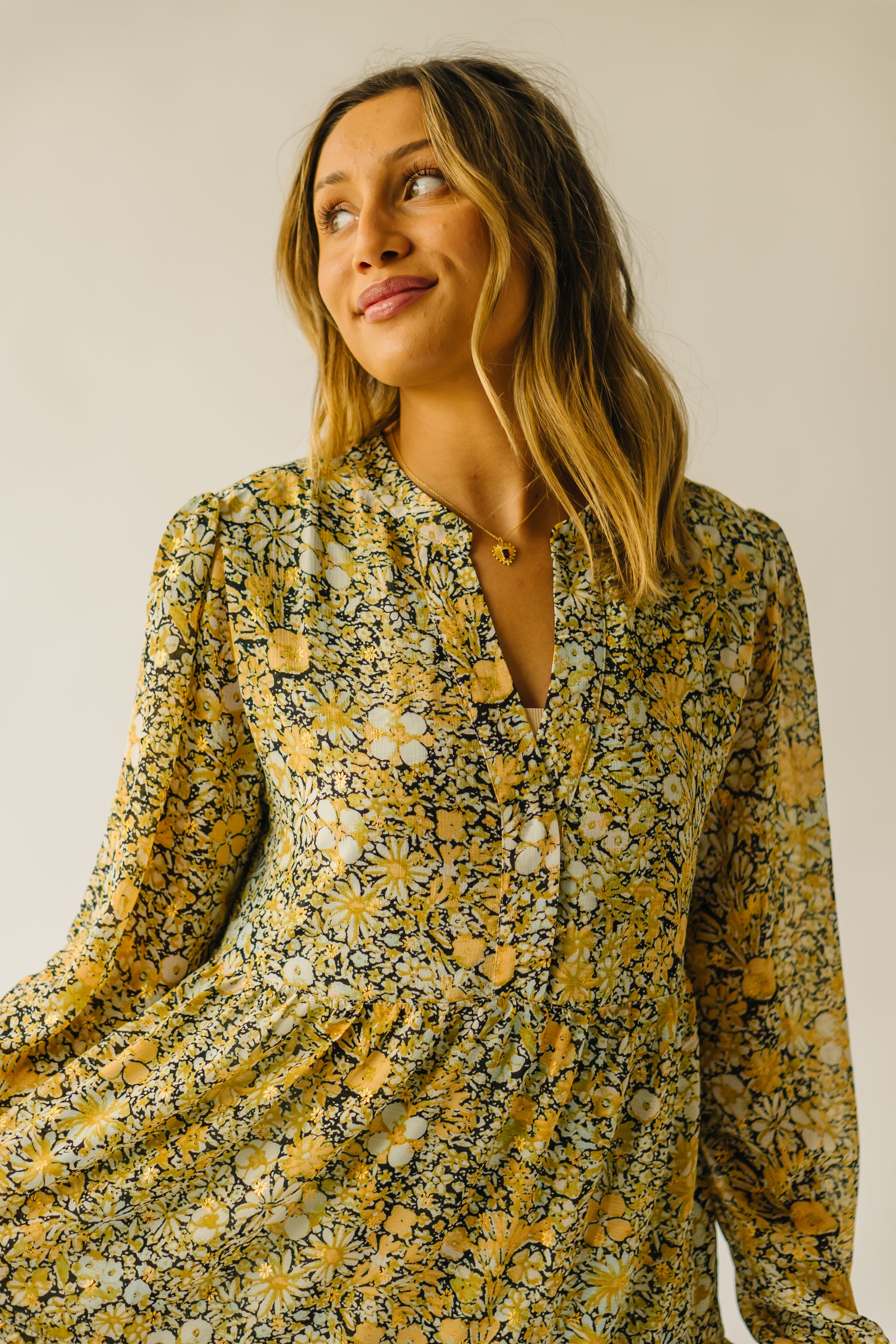 Tellico Floral Mustard Combo Dress