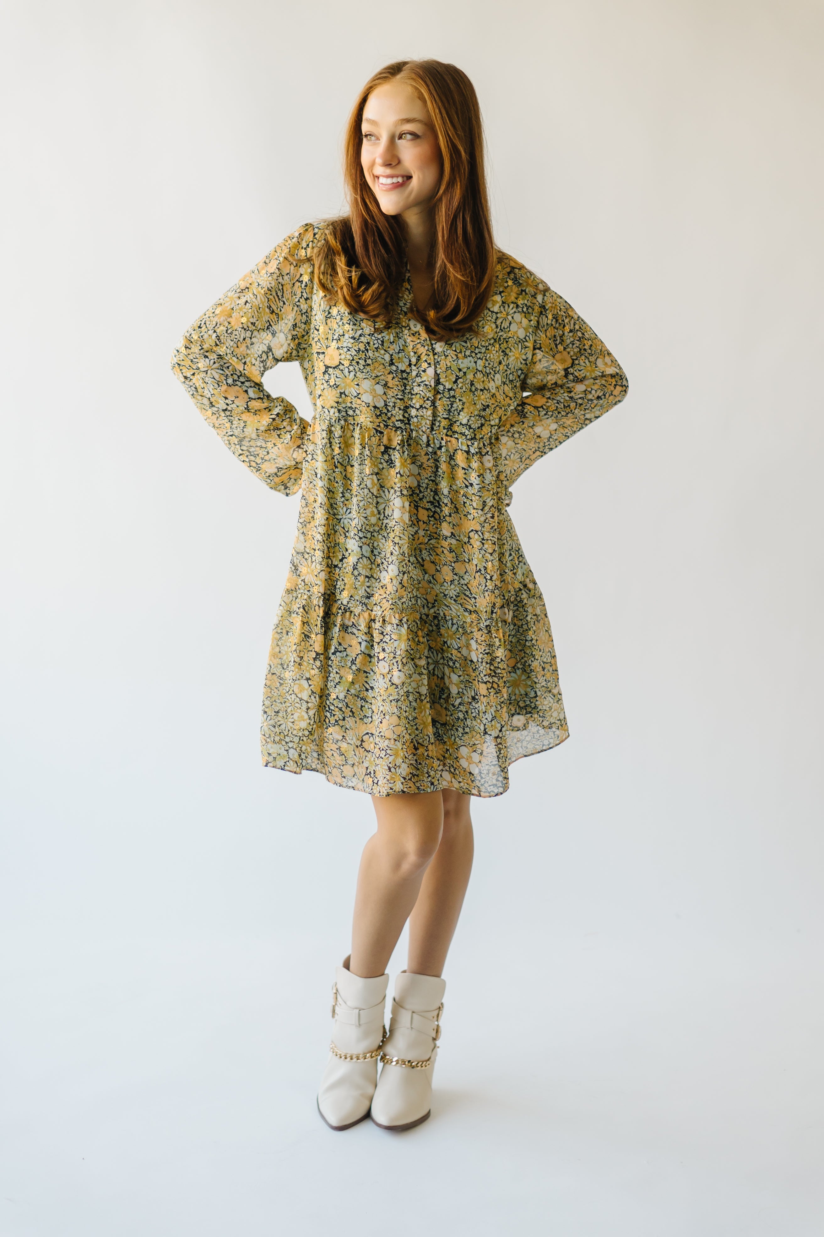 Tellico Floral Mustard Combo Dress