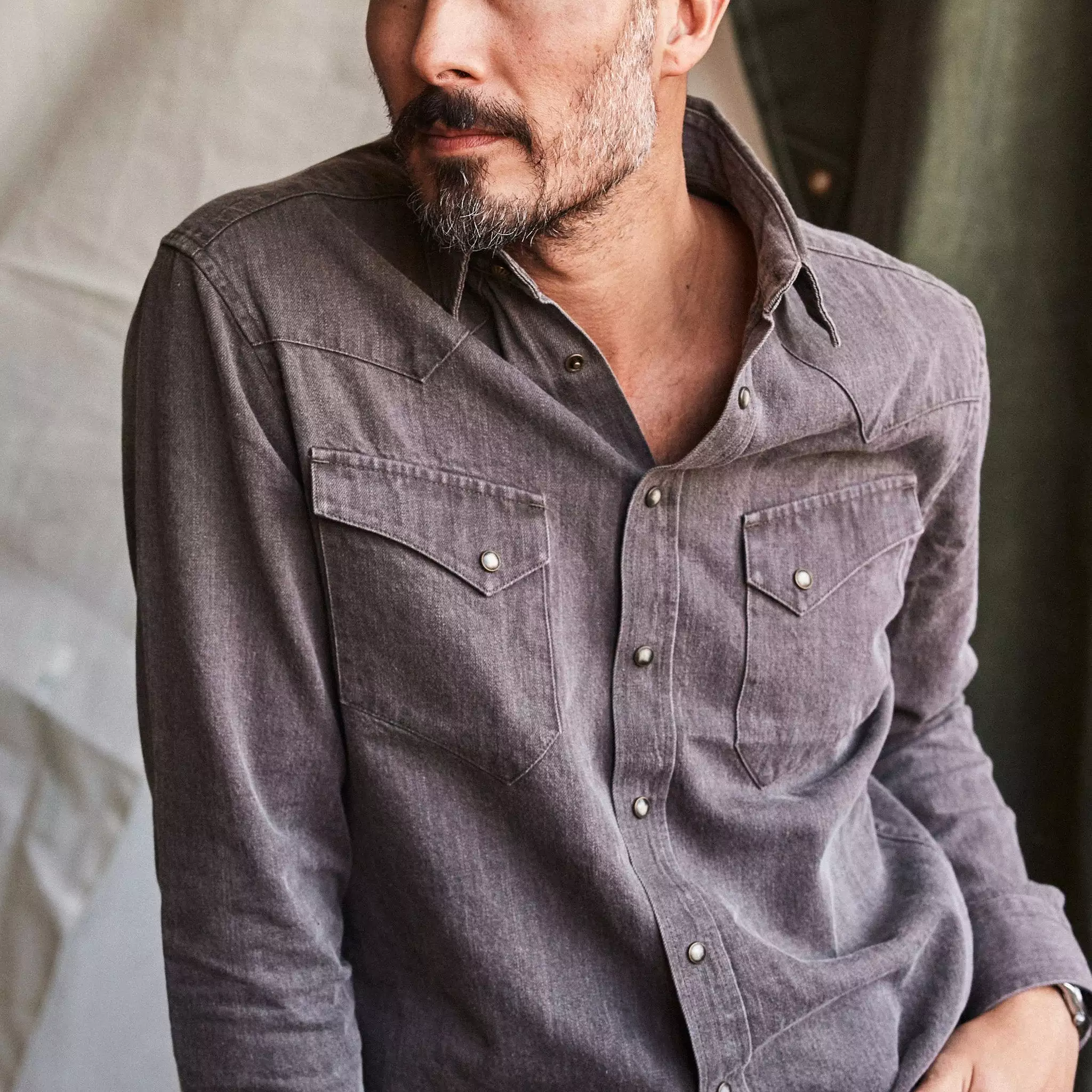 The Soil Pigment Selvage Denim Western Shirt