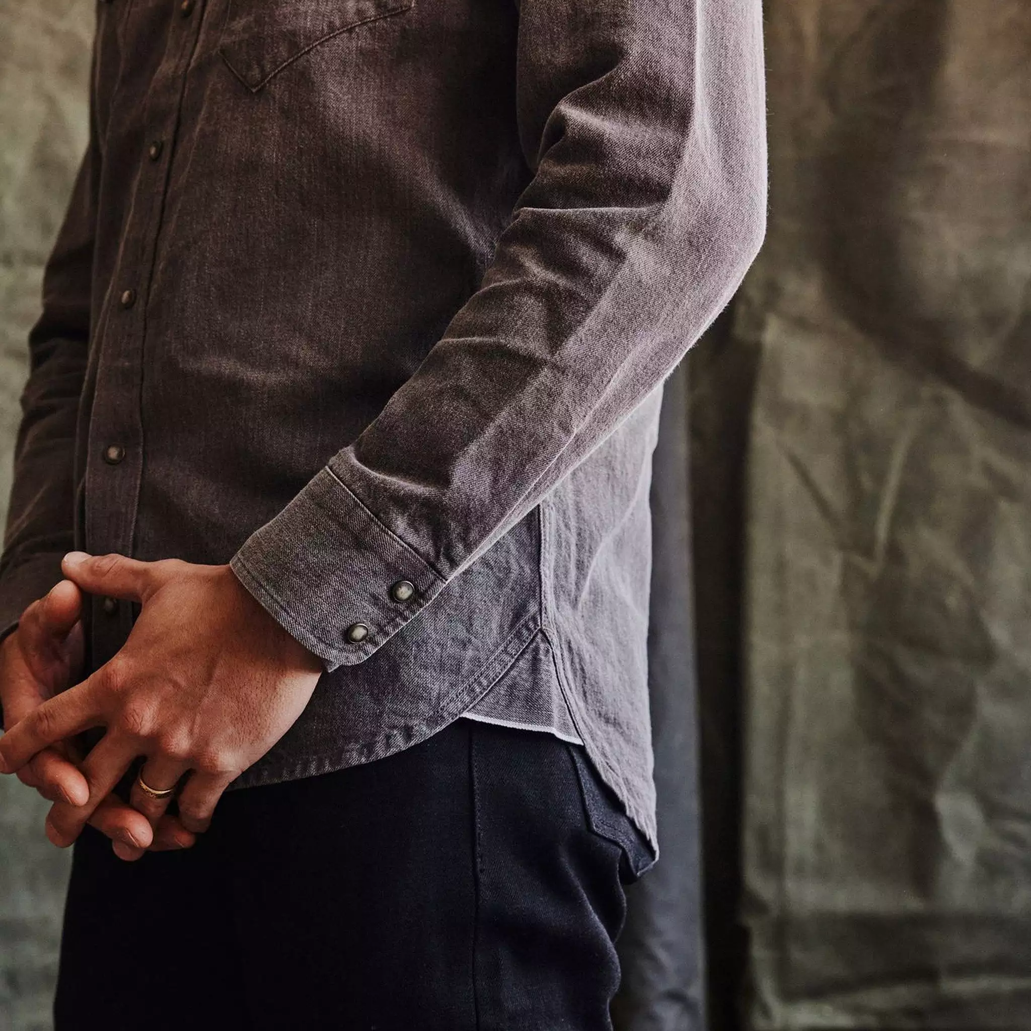 The Soil Pigment Selvage Denim Western Shirt