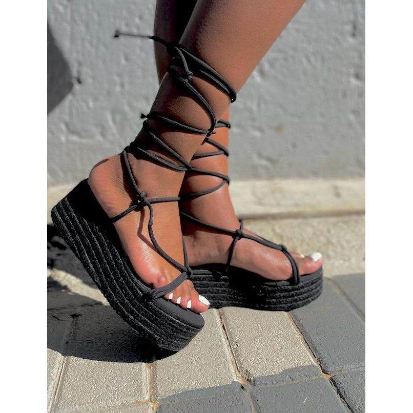 Tie Up Wedge Sandals