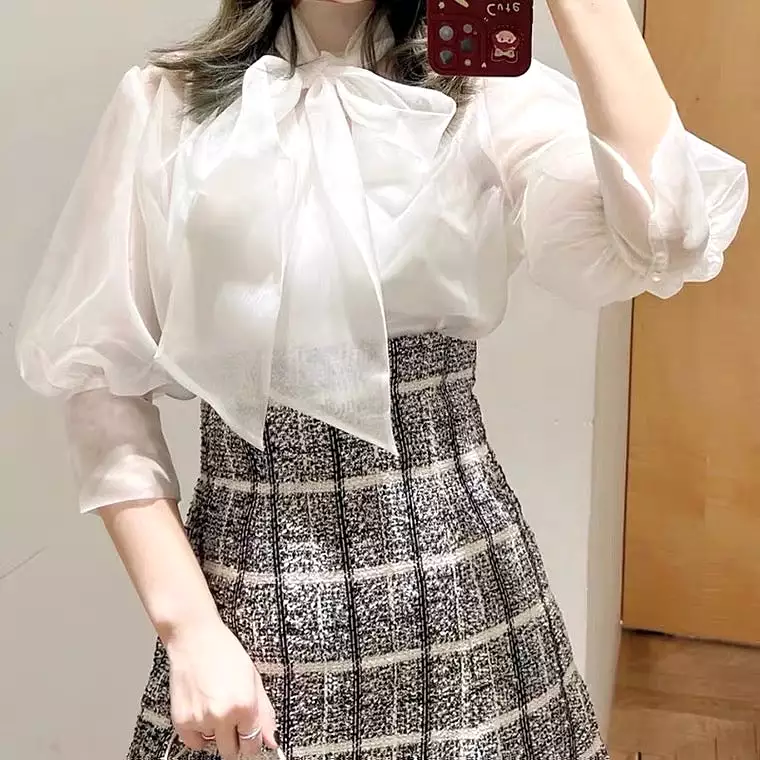 Tokyo Chiffon Shirt Blouse - Long Sleeve