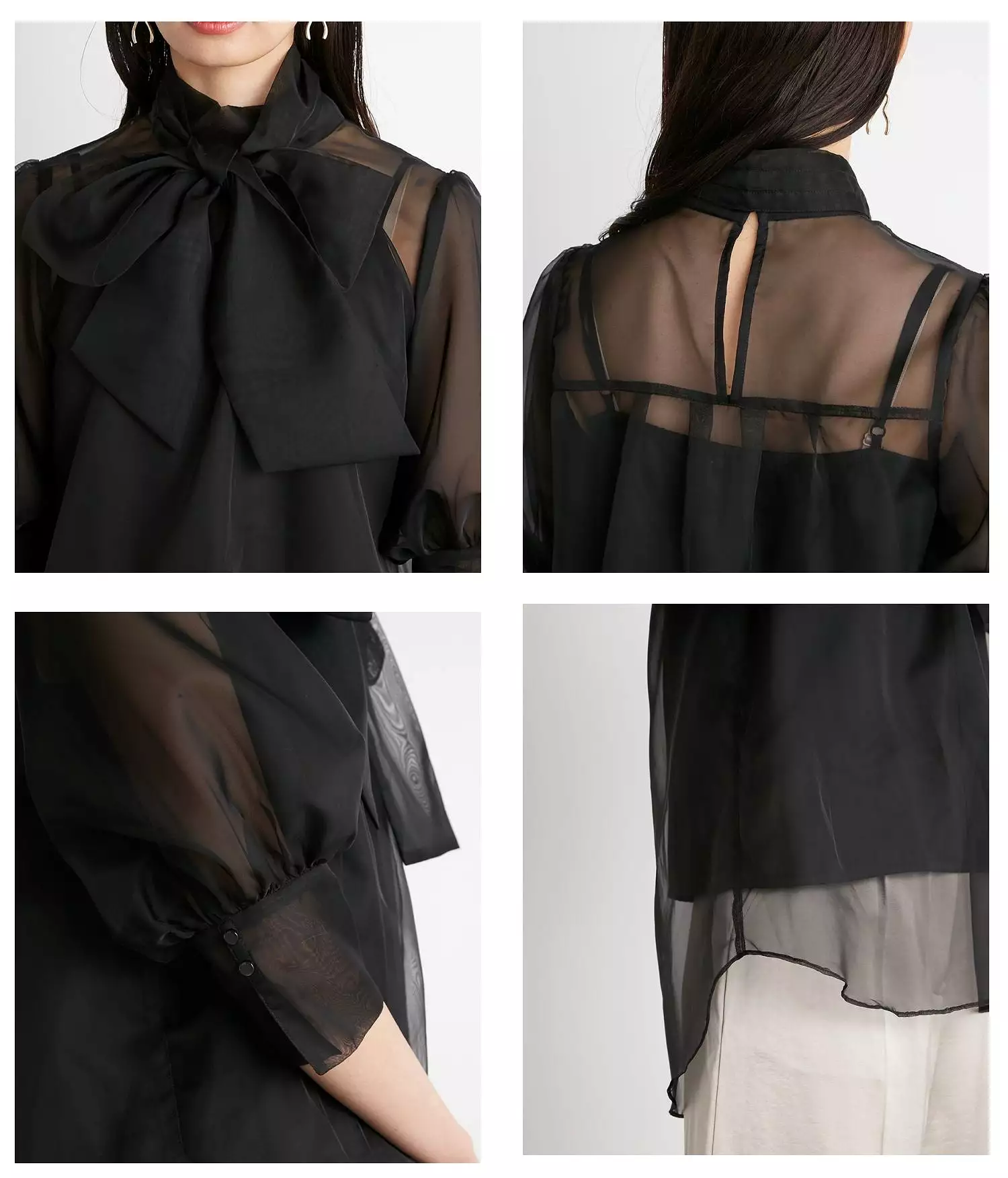 Tokyo Chiffon Shirt Blouse - Long Sleeve