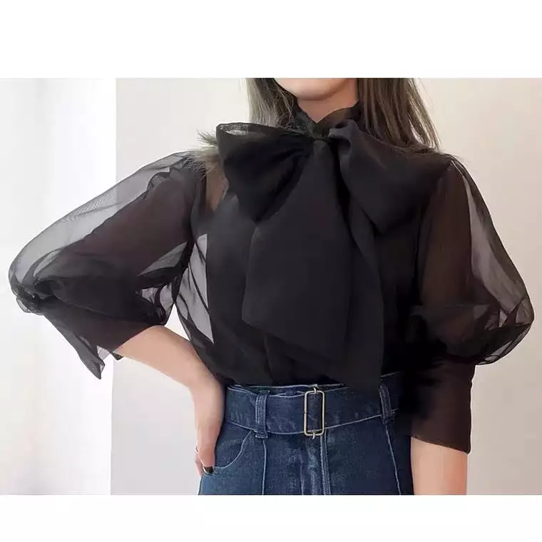 Tokyo Chiffon Shirt Blouse - Long Sleeve