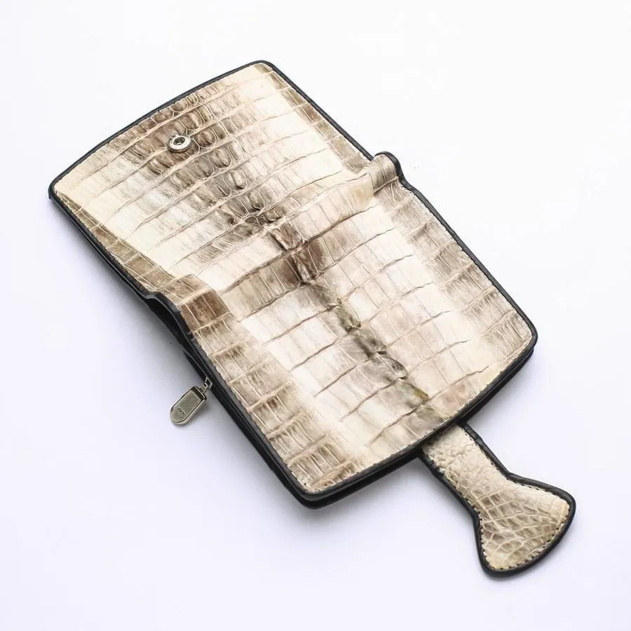 Twotone Crocodile Tail Skin Womens Wallets