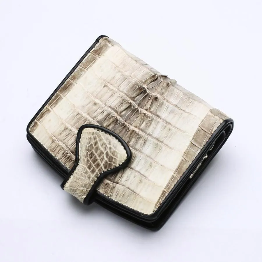 Twotone Crocodile Tail Skin Womens Wallets