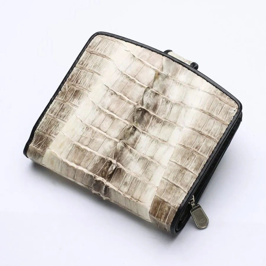 Twotone Crocodile Tail Skin Womens Wallets