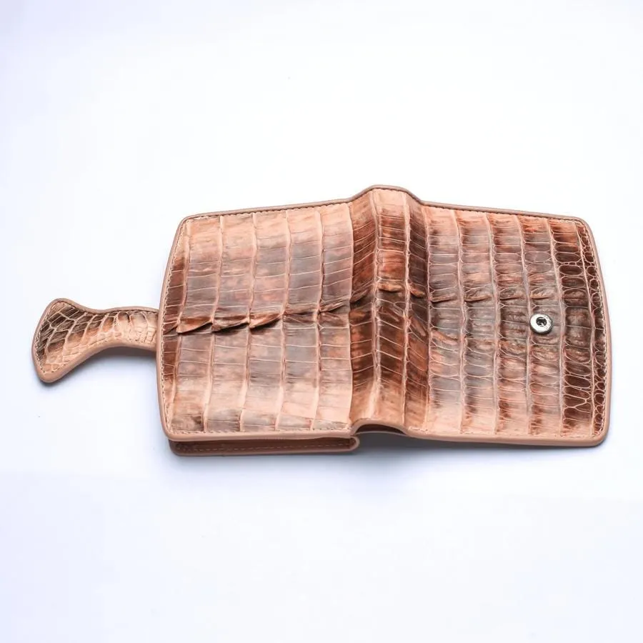 Twotone Old Rose Crocodile Skin Womens Wallets