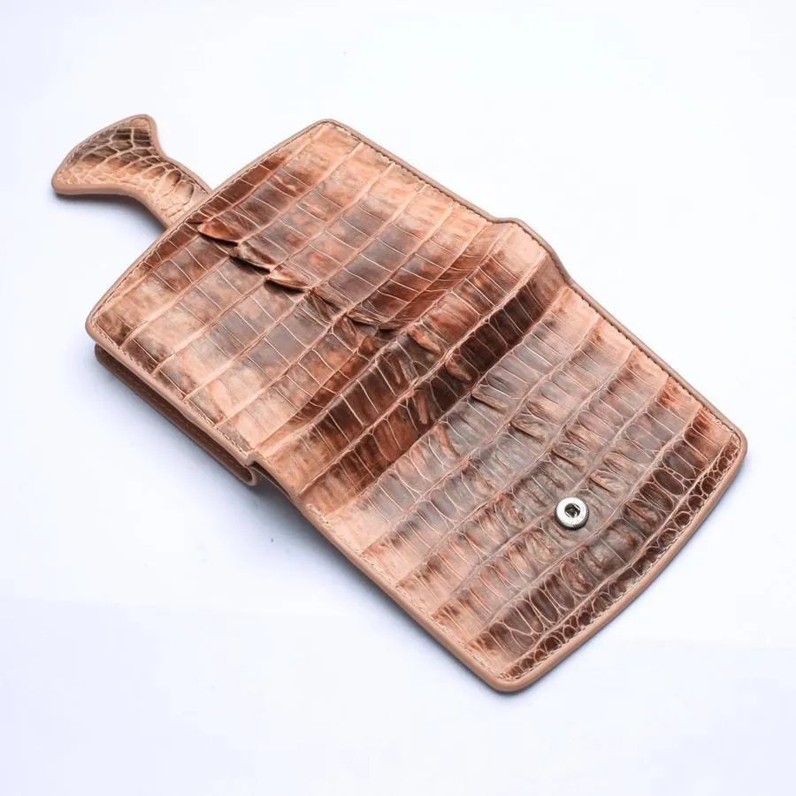 Twotone Old Rose Crocodile Skin Womens Wallets