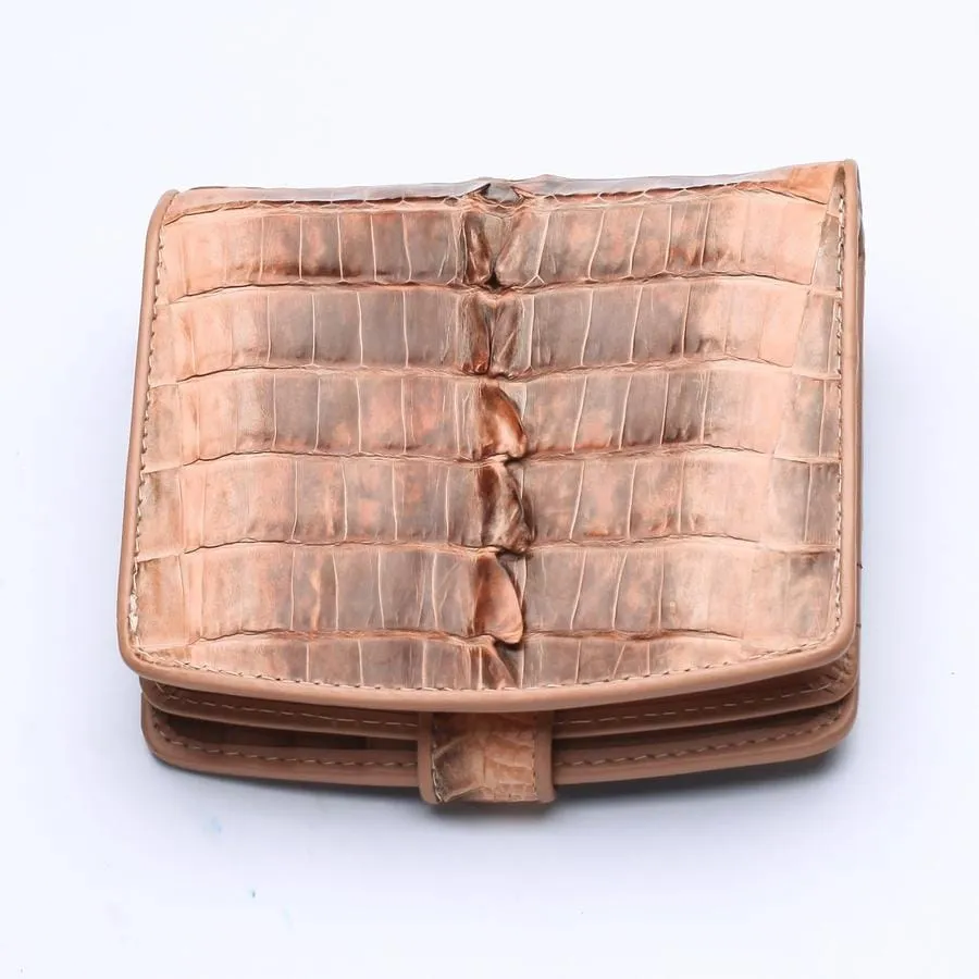 Twotone Old Rose Crocodile Skin Womens Wallets