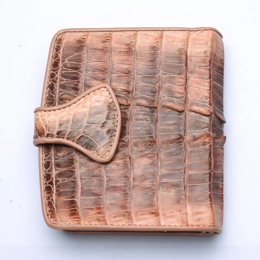 Twotone Old Rose Crocodile Skin Womens Wallets