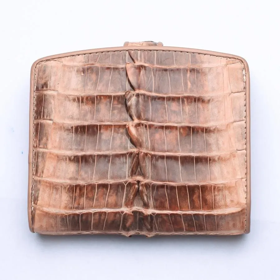 Twotone Old Rose Crocodile Skin Womens Wallets