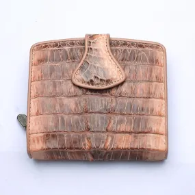 Twotone Old Rose Crocodile Skin Womens Wallets