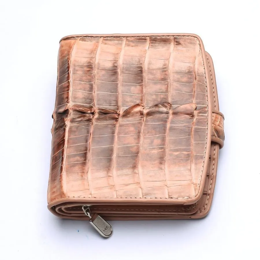 Twotone Old Rose Crocodile Skin Womens Wallets