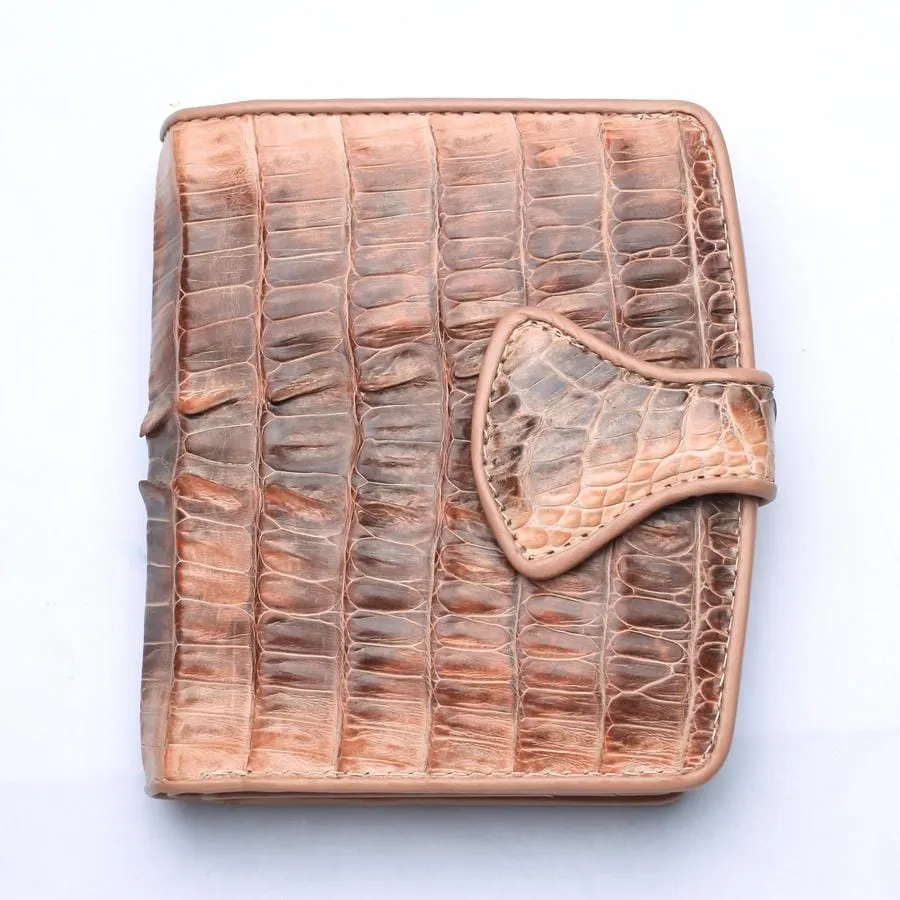 Twotone Old Rose Crocodile Skin Womens Wallets