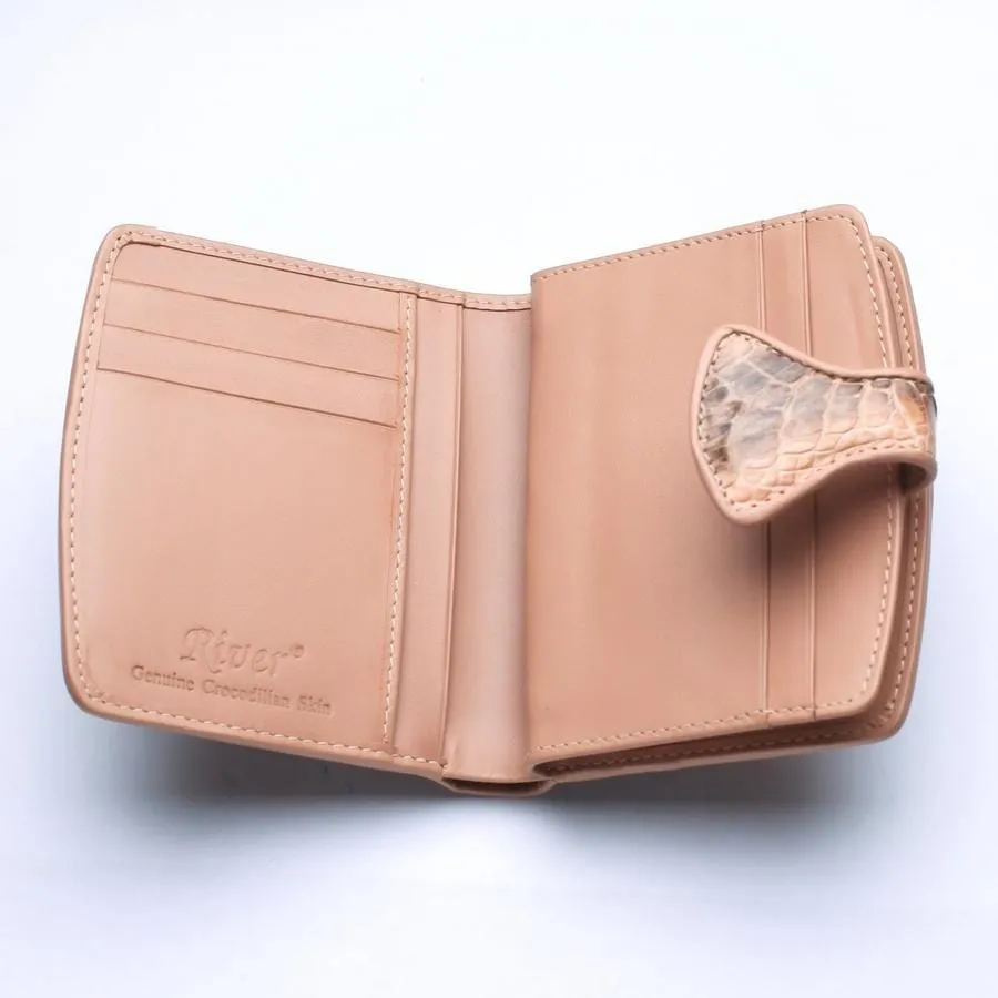 Twotone Old Rose Crocodile Skin Womens Wallets