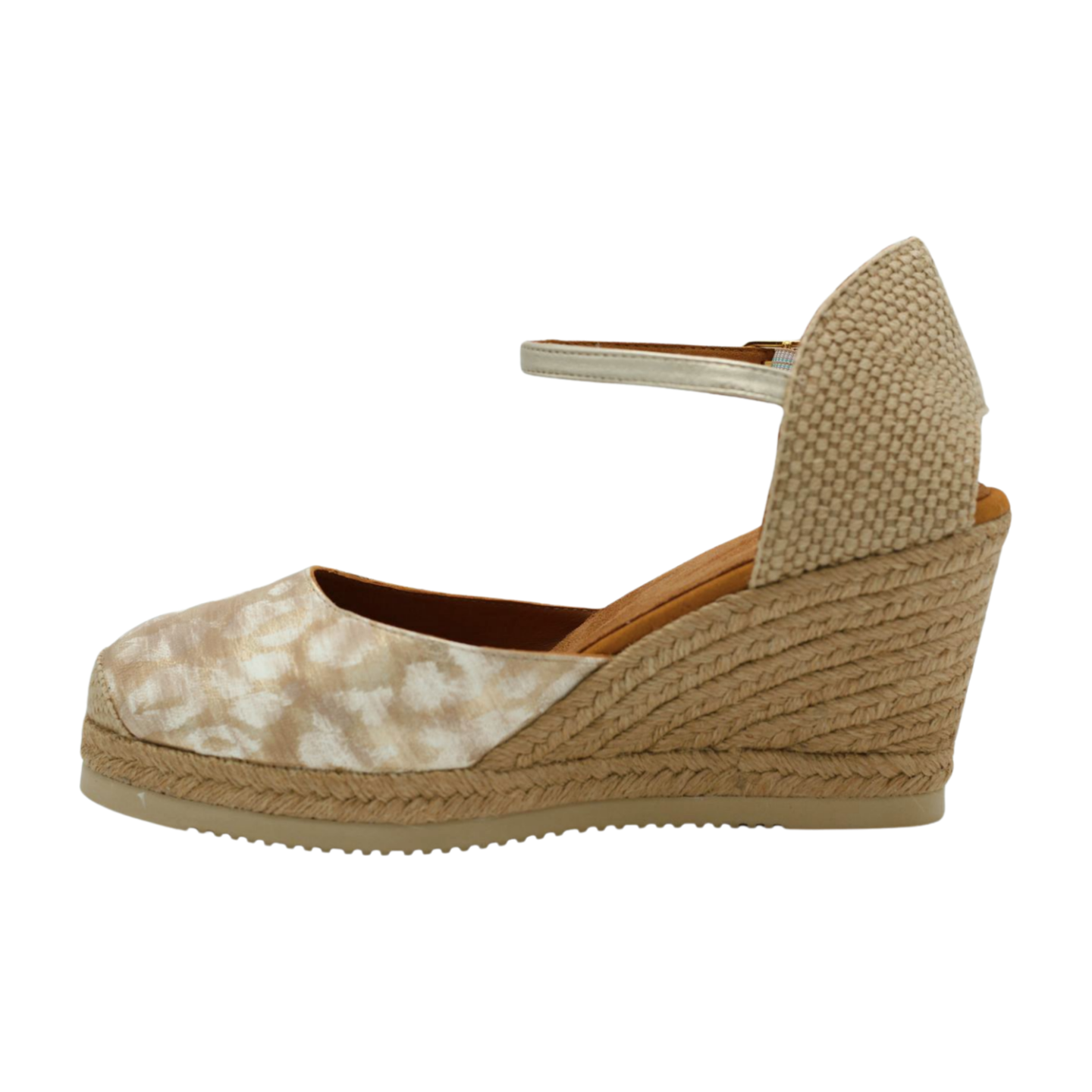 UNISA Espadrille Castilla in gold print leather