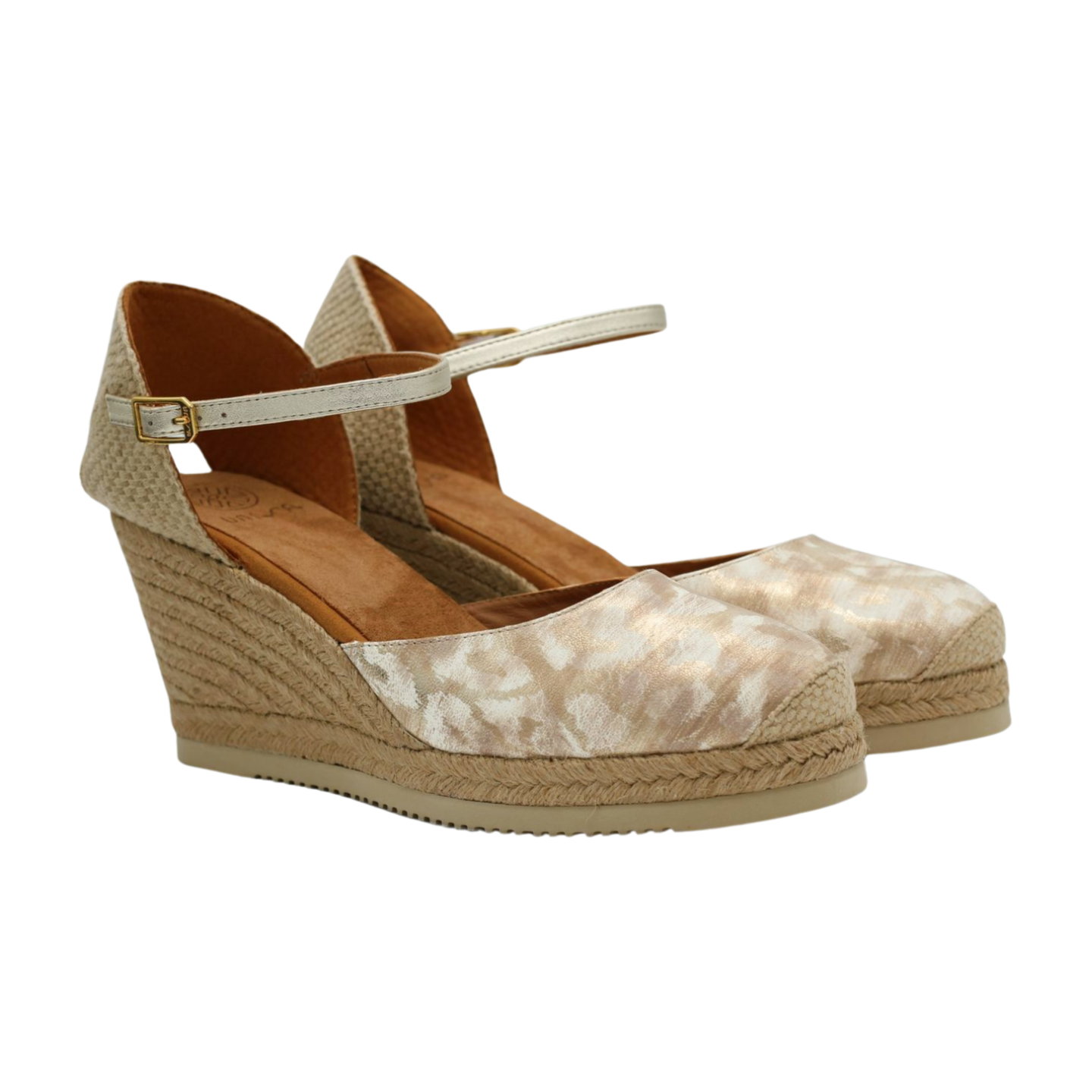 UNISA Espadrille Castilla in gold print leather