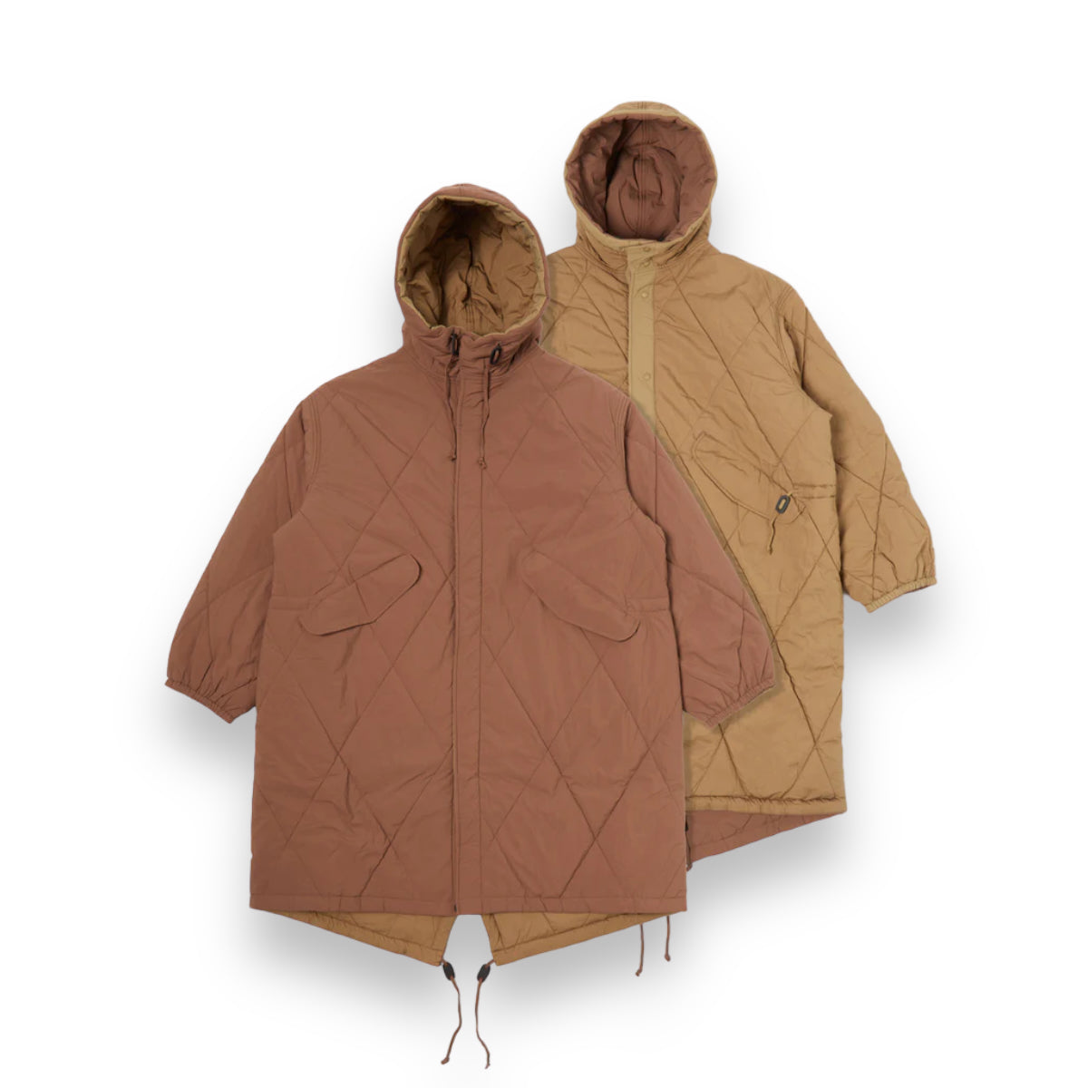 Universal Works Diamond Quilt Parka | 29101 | Diamond Quilted Recycled Nylon | Brown