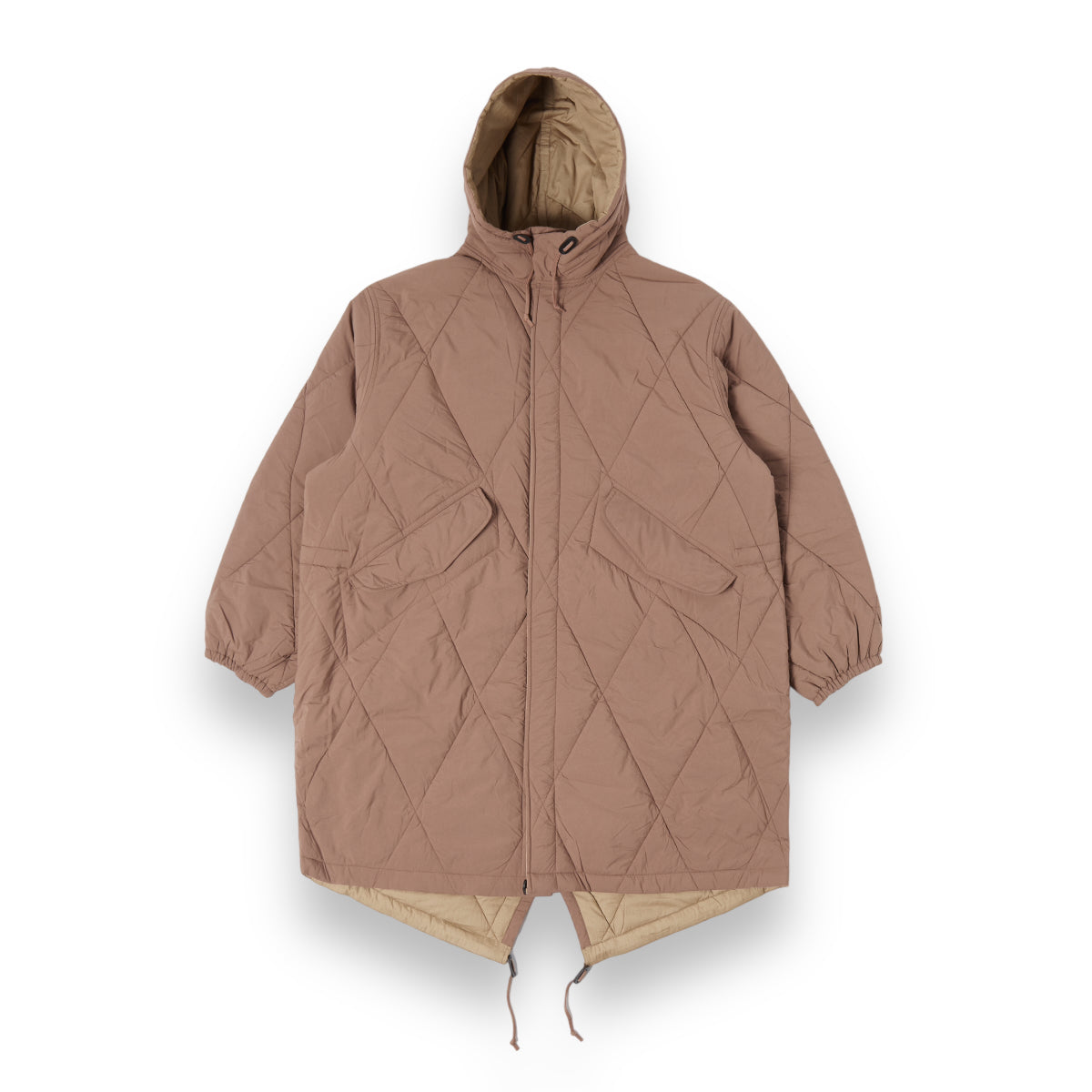 Universal Works Diamond Quilt Parka | 29101 | Diamond Quilted Recycled Nylon | Brown