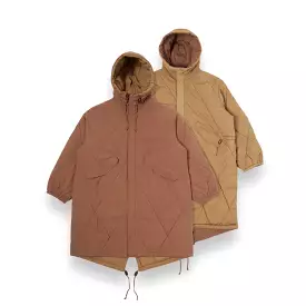 Universal Works Diamond Quilt Parka | 29101 | Diamond Quilted Recycled Nylon | Brown