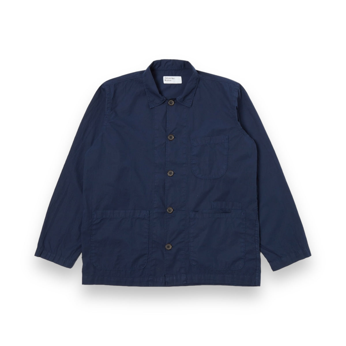 Universal Works organic navy overshirt fine poplin