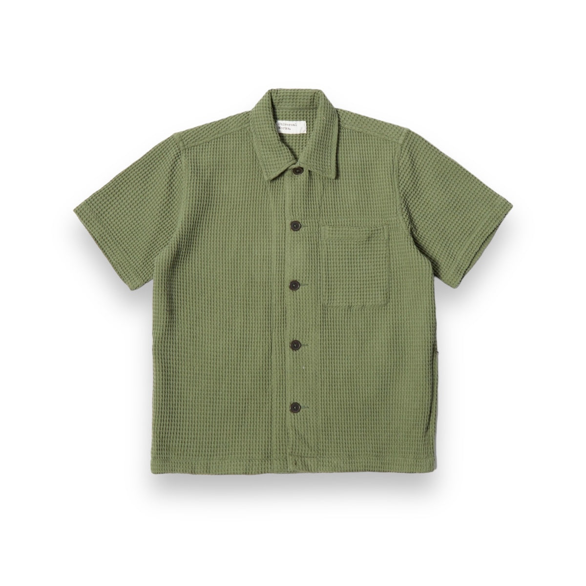 Universal Works Tech Overshirt Pike Waffle birch is the desired result.