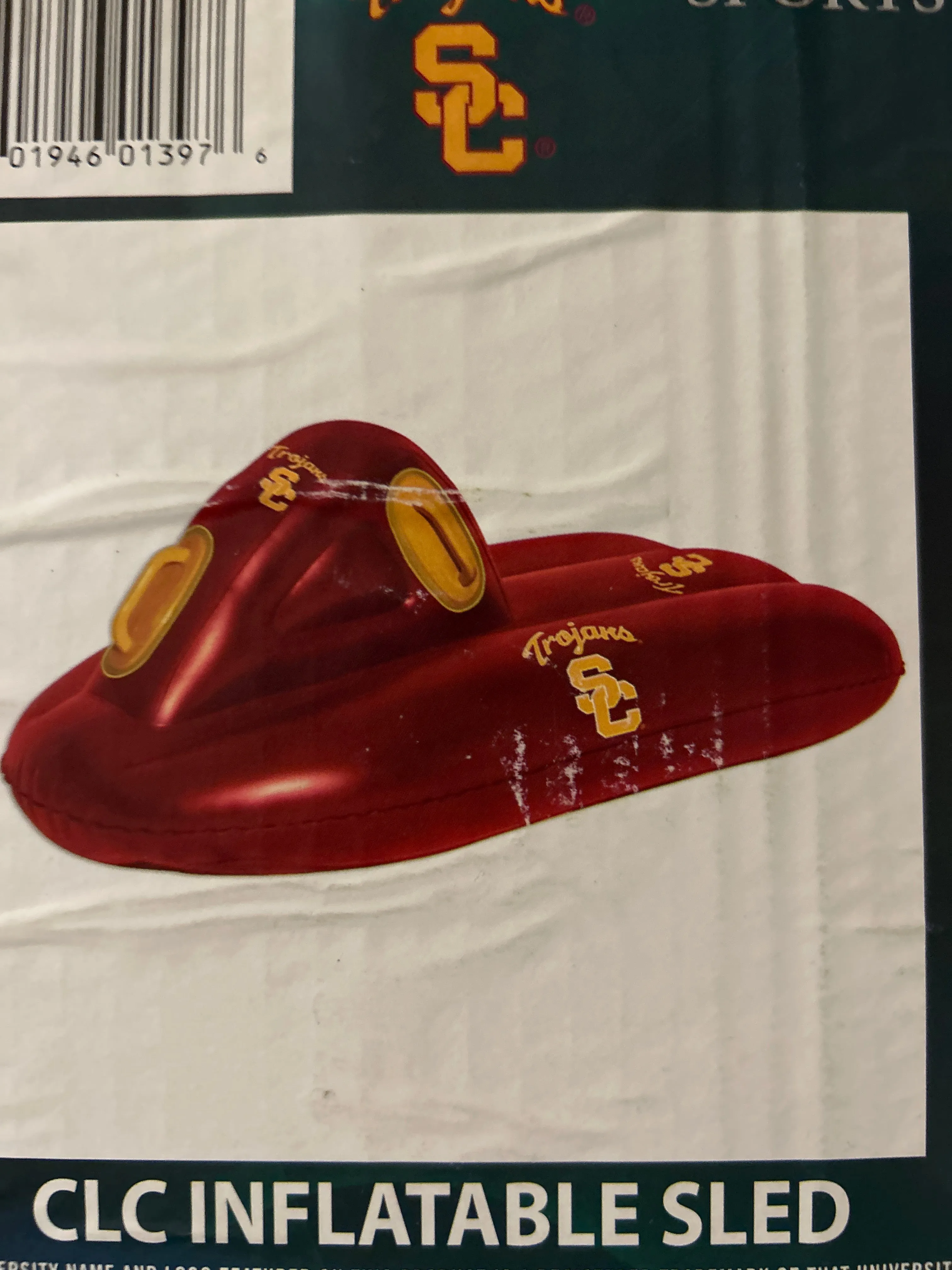 USC Trojans Inflatable Sled - Officially Licensed Collegiate Product.