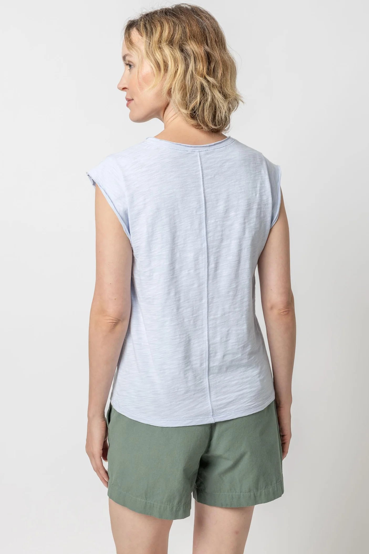 V-Neck Cap Sleeve Top