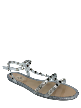 Valentino Rockstud Jelly Sandals Ankle Strap Size 10