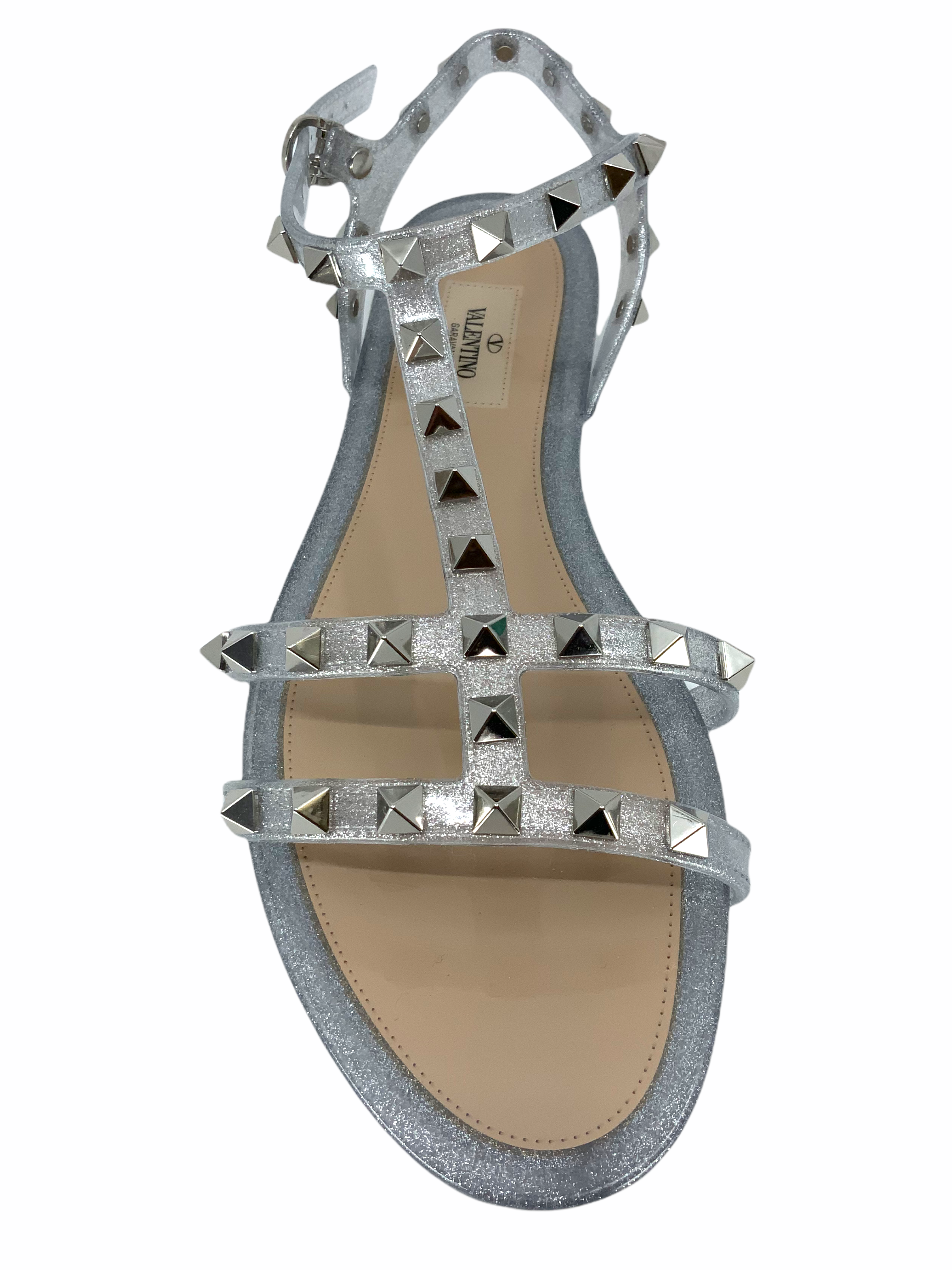 Valentino Rockstud Jelly Sandals Ankle Strap Size 10