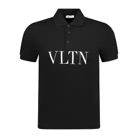 Valentino VLTN Black Polo-Shirt with Chest Logo