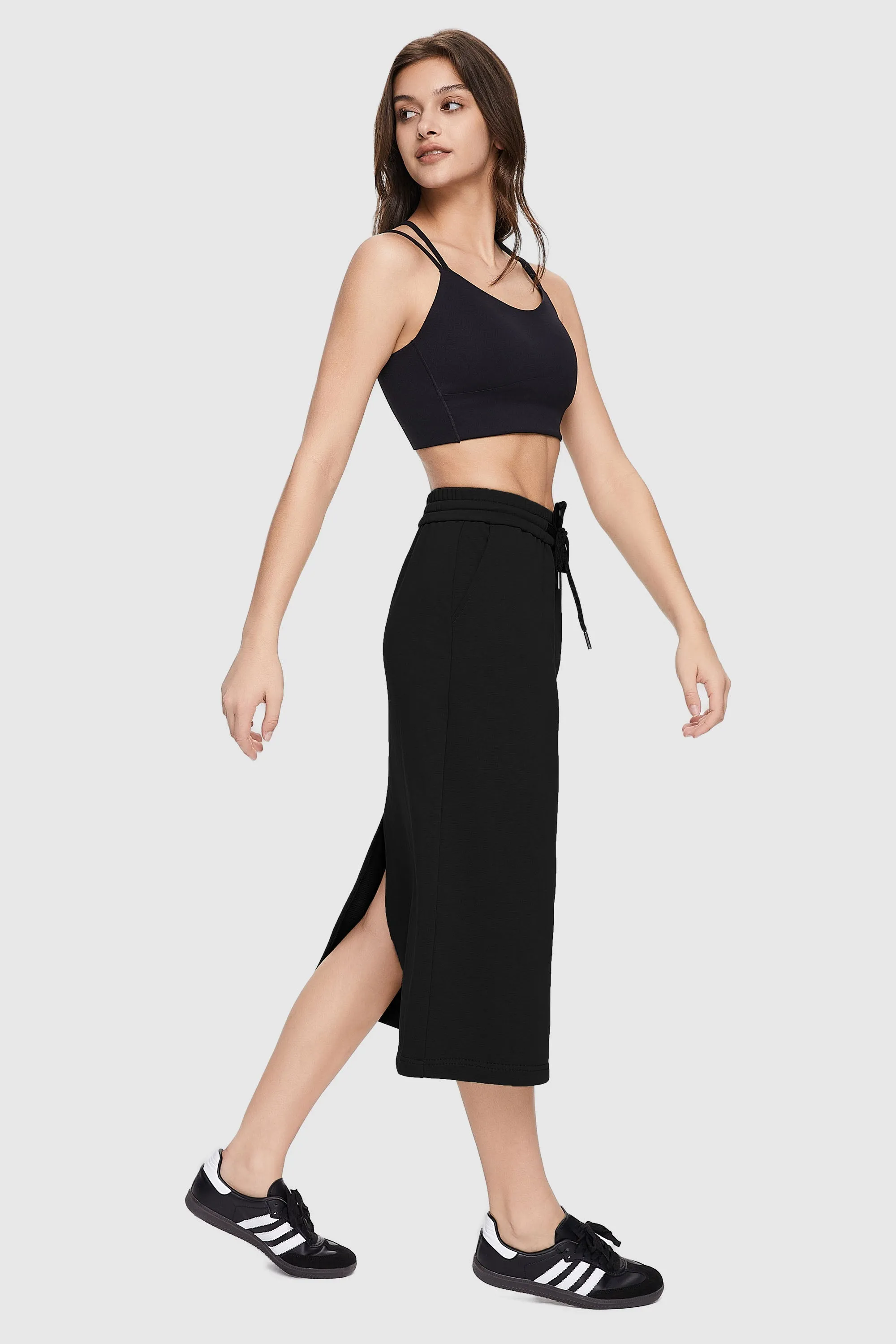 Versatile High Waisted Midi Skirt