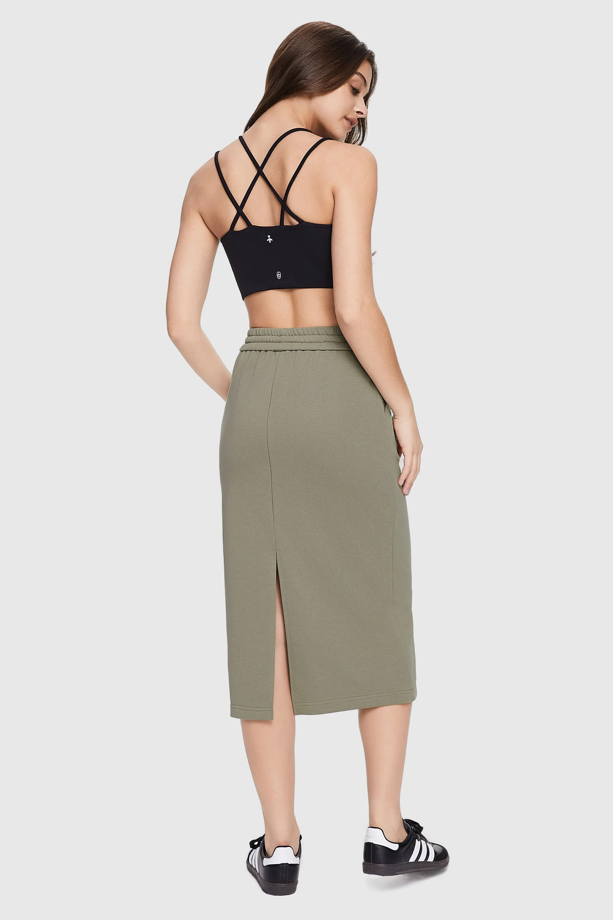 Versatile High Waisted Midi Skirt