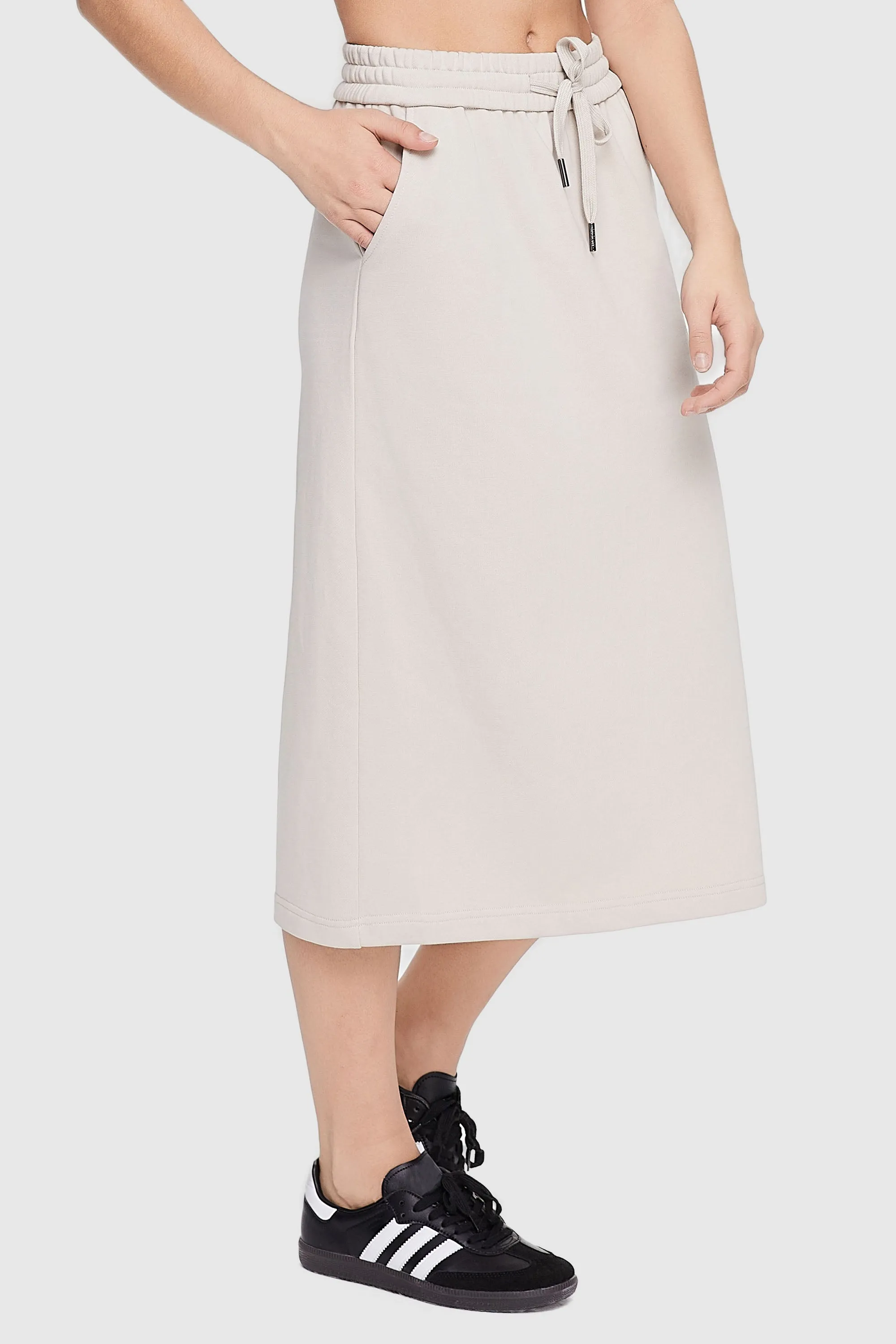 Versatile High Waisted Midi Skirt