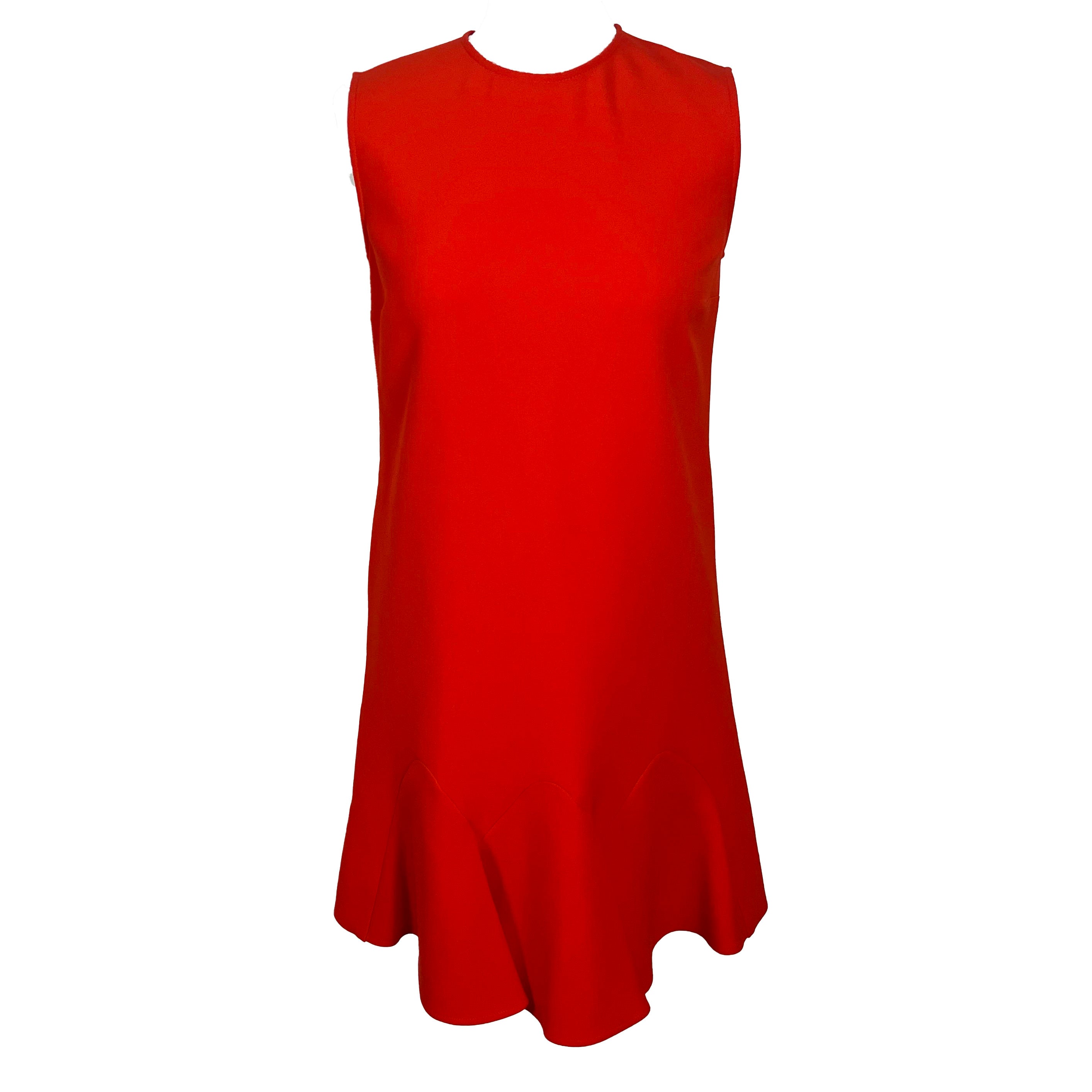 Victoria Beckham 280 Flame Flounce Hem Shift Dress XS - Shop Now