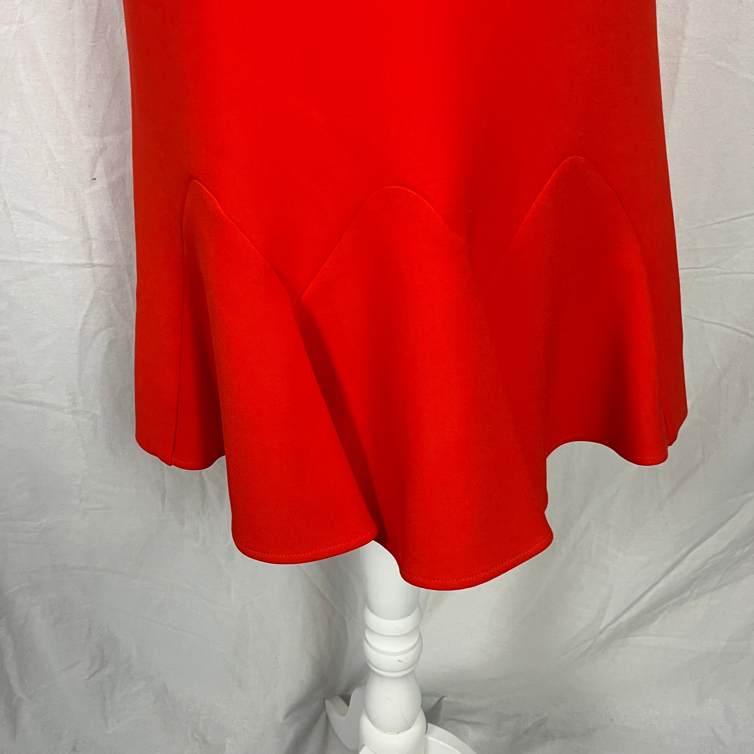 Victoria Beckham 280 Flame Flounce Hem Shift Dress XS - Shop Now