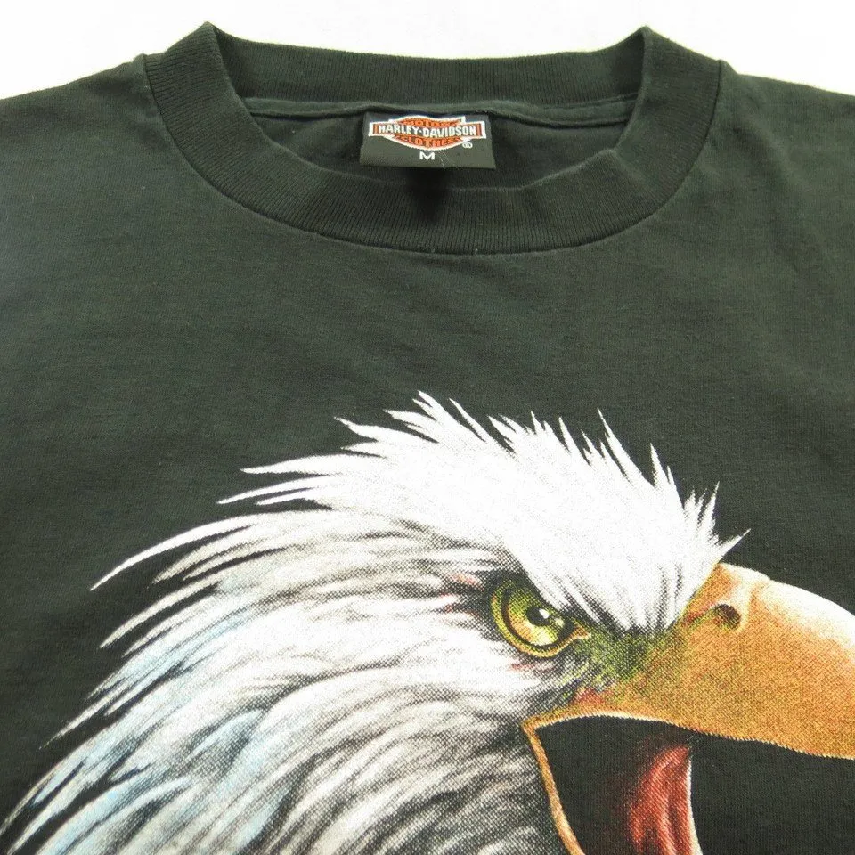 Vintage 90s 3D Emblem Harley Davidson Shop T-shirt Medium Eagle Biker Tee