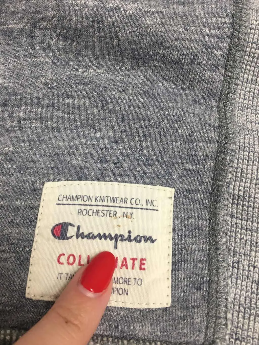 Vintage Champion Collegiate Sweatshirt Grey Medium Large