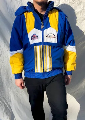 Vintage Pro Player 90's NFL St Louis Rams Blue Reversible Puffer Jacket (L)