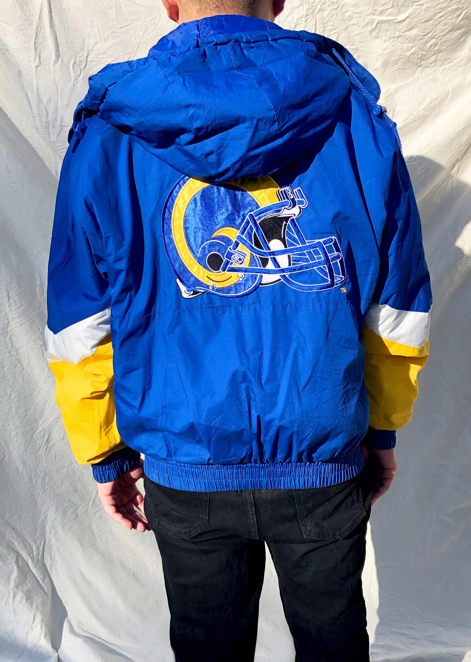 Vintage Pro Player 90's NFL St Louis Rams Blue Reversible Puffer Jacket (L)