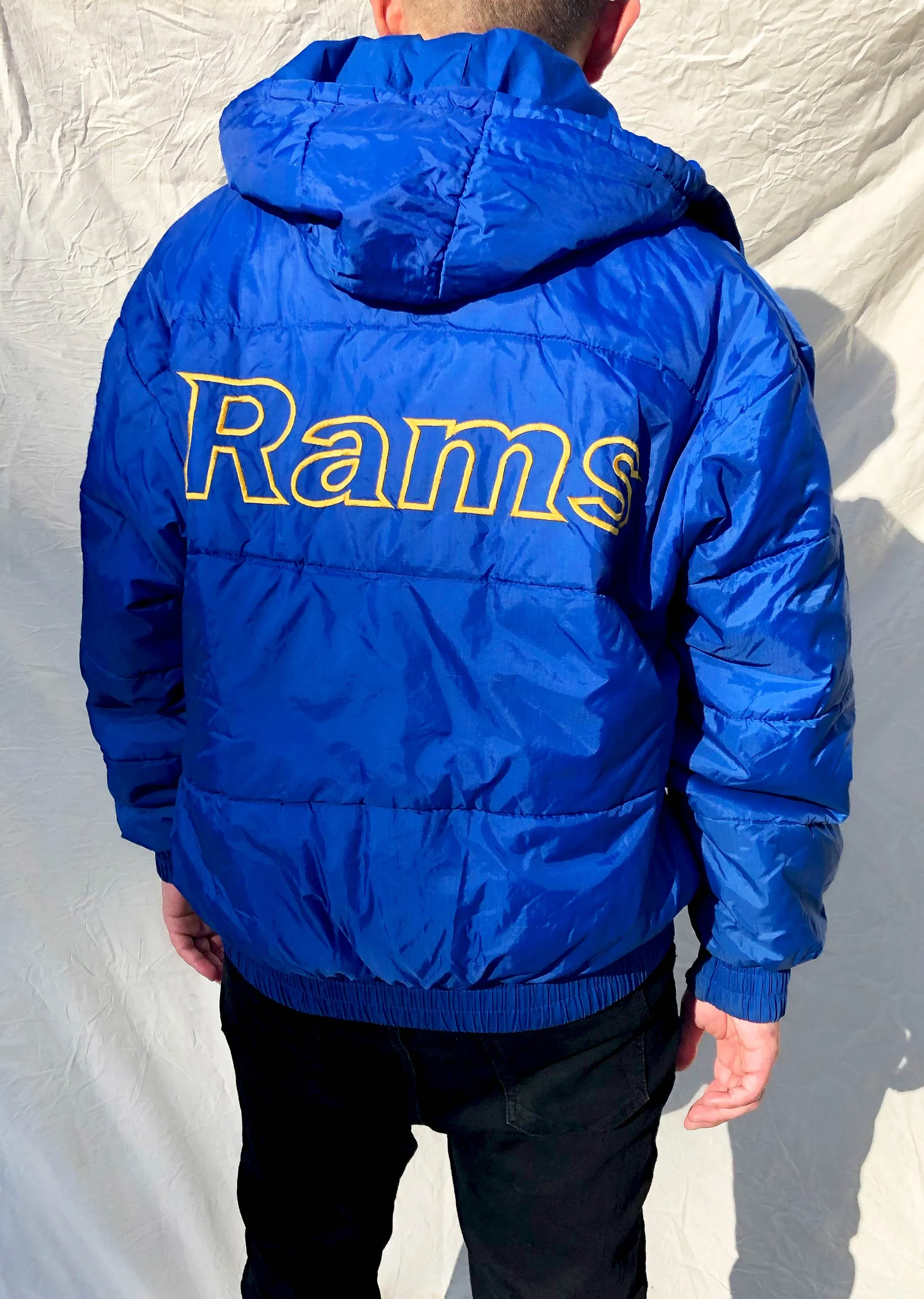 Vintage Pro Player 90's NFL St Louis Rams Blue Reversible Puffer Jacket (L)