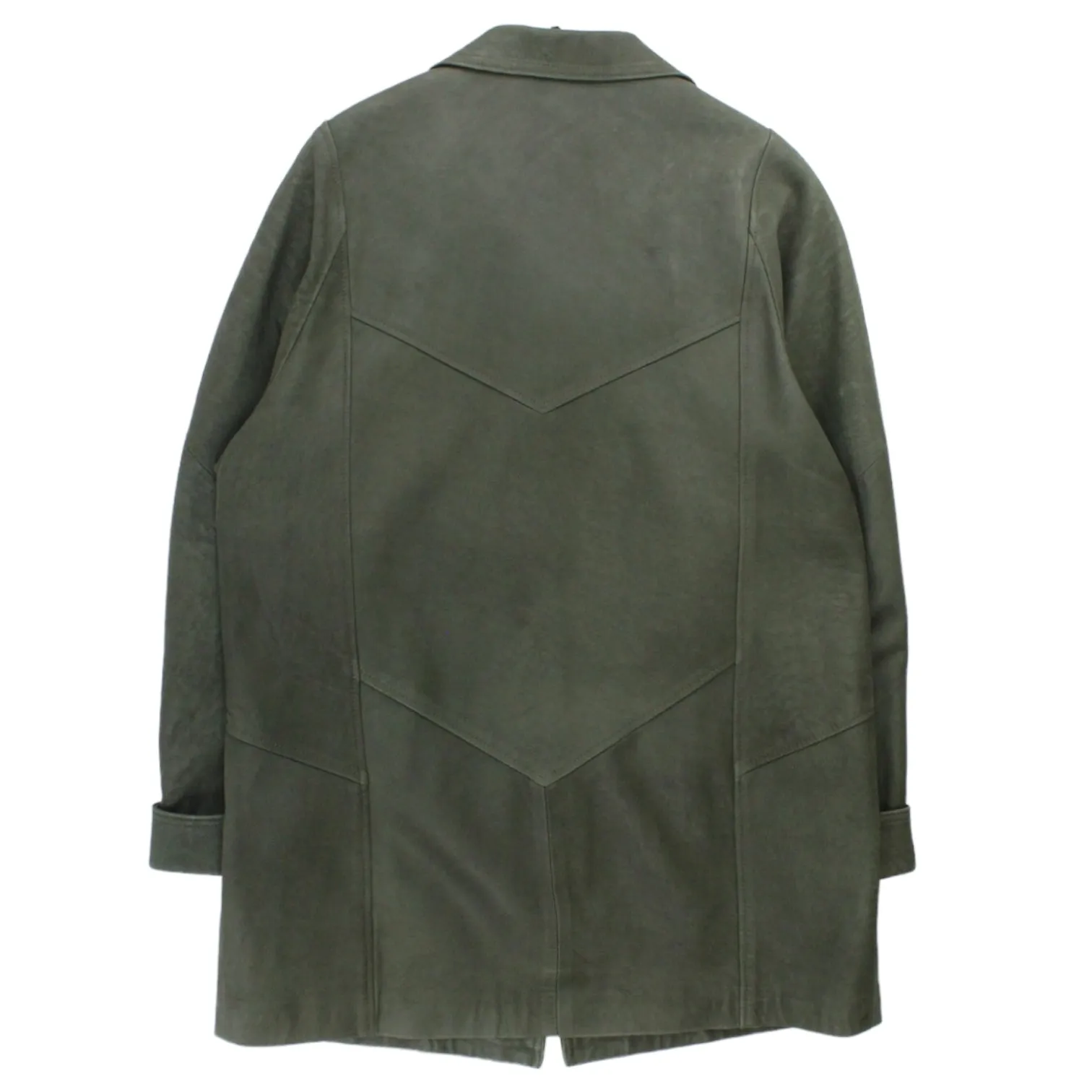 Vintage Yeovil 80s Moss Green Leather Coat