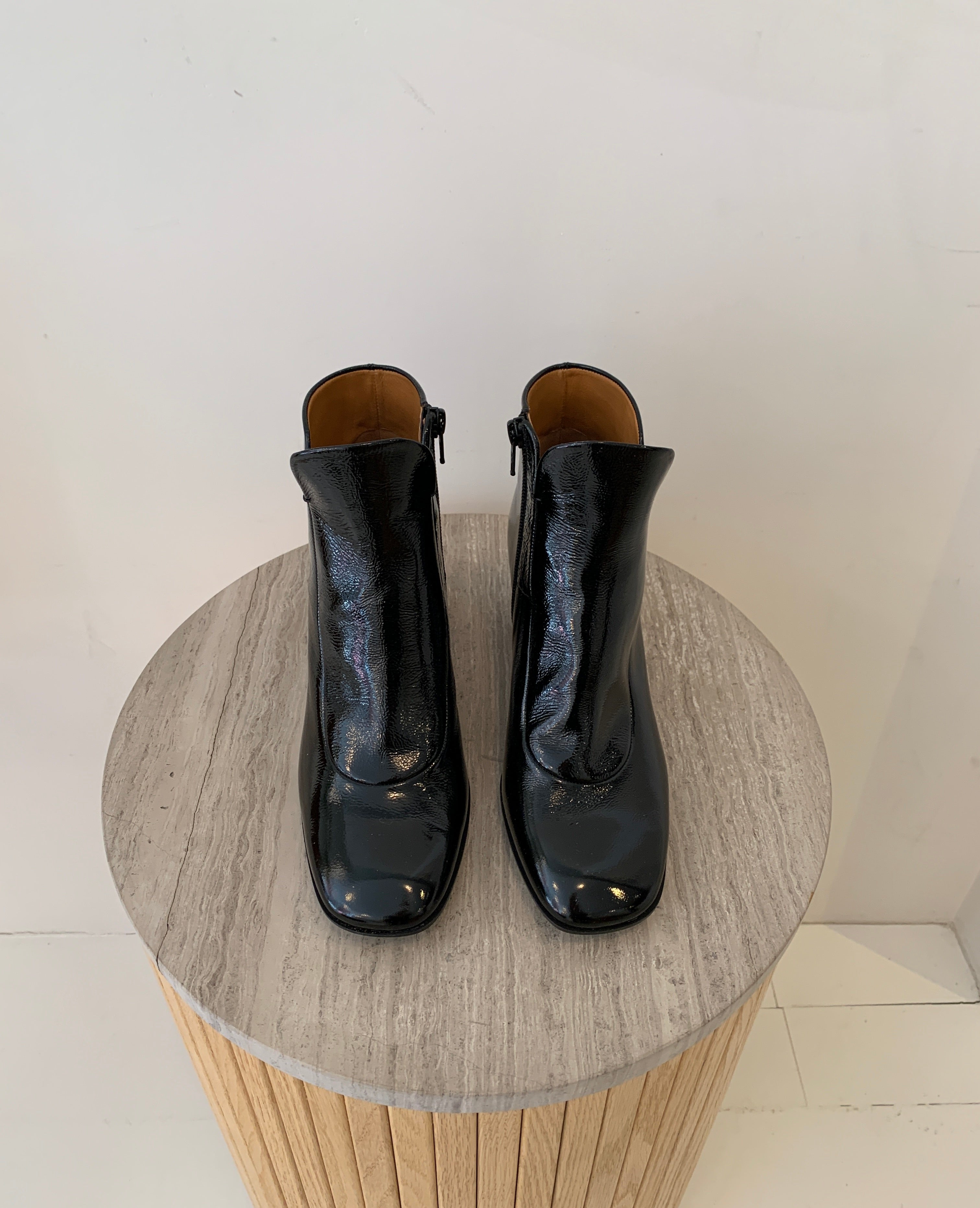 Warehouse Sale - Black Patent Palma Boots.