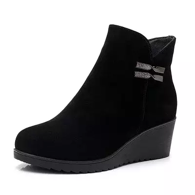 Warm Winter Boots Shoes Women Ankle Boots Wedges Platform Shoes