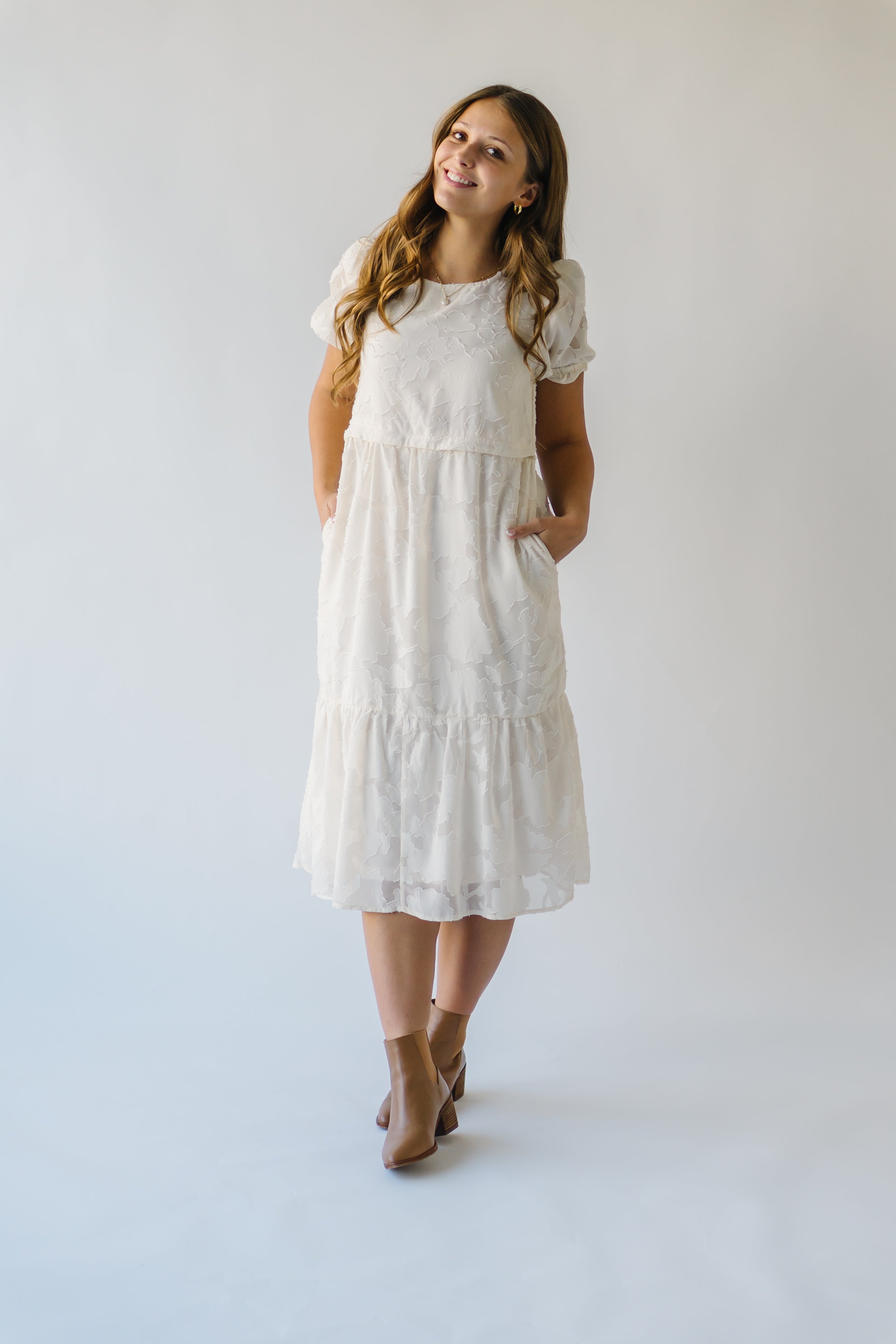 Watts Cream Textured Dress