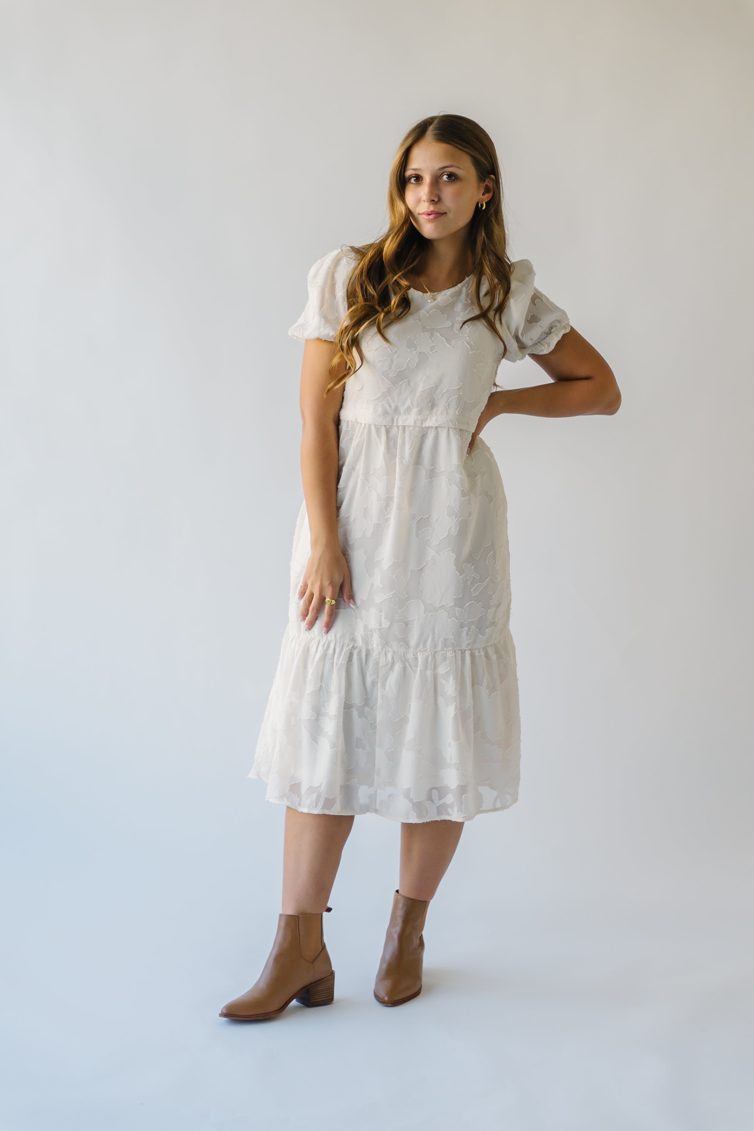 Watts Cream Textured Dress