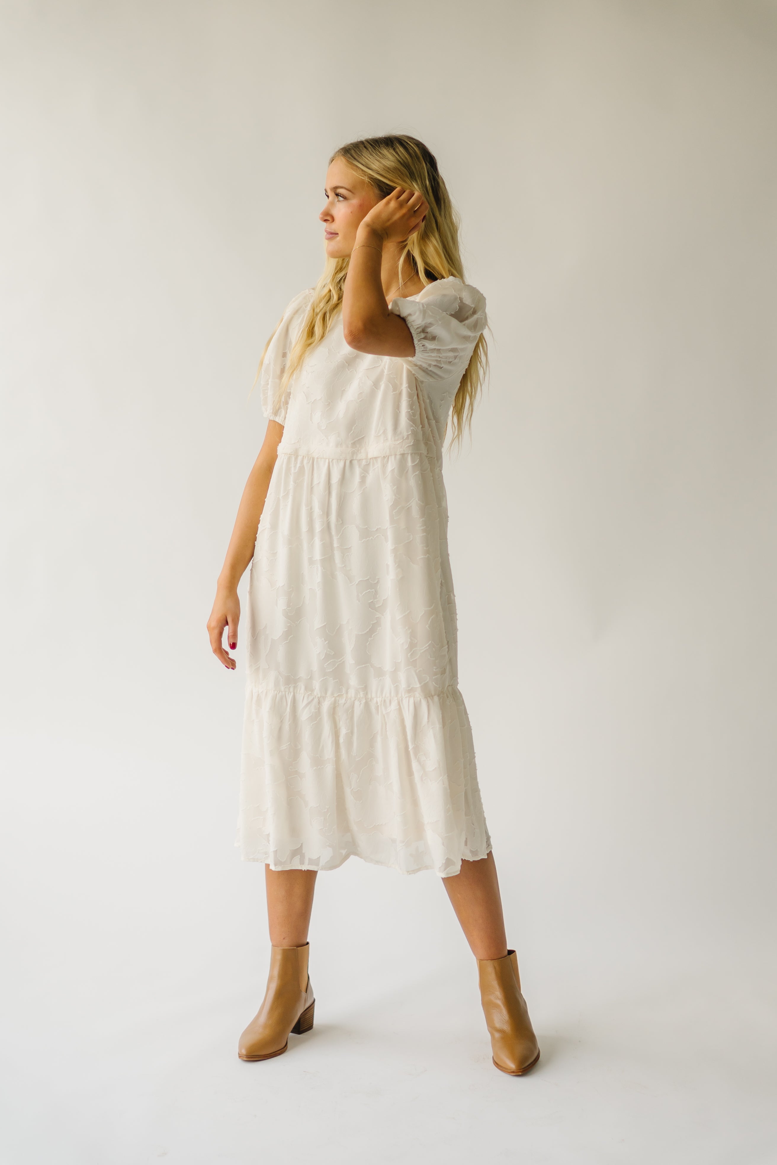 Watts Cream Textured Dress