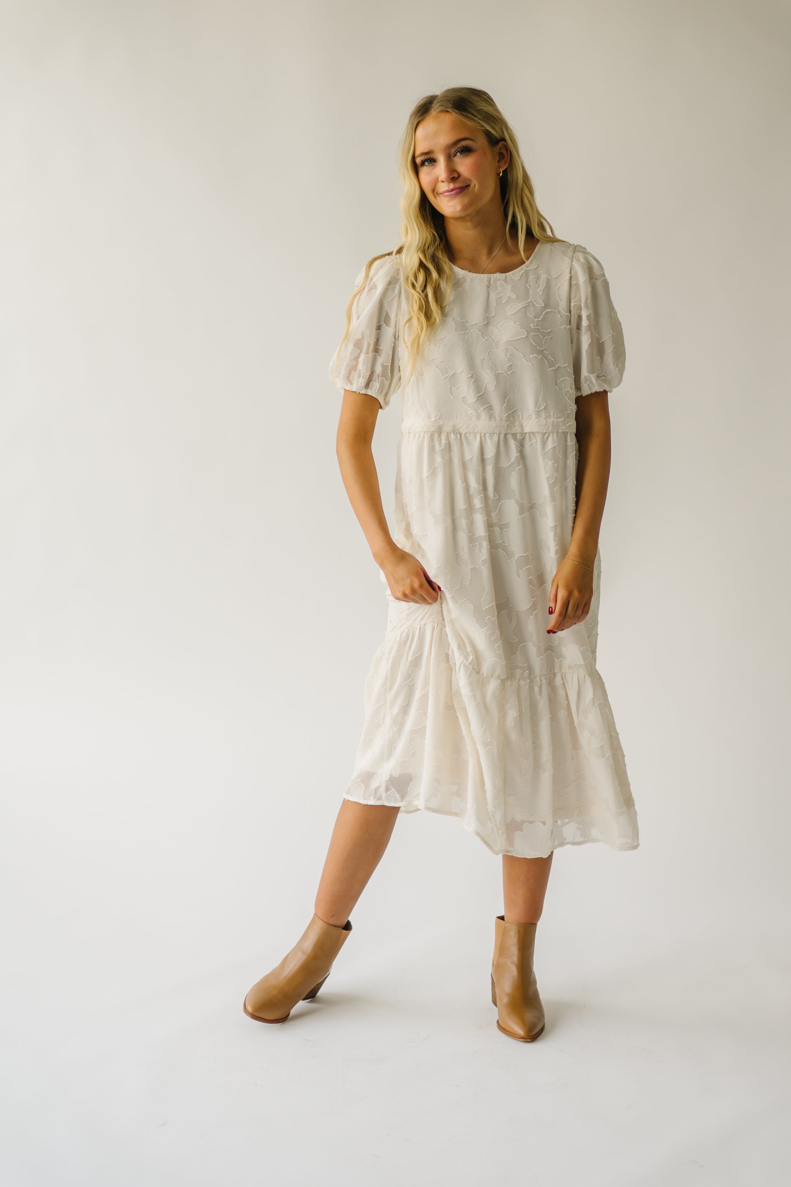 Watts Cream Textured Dress