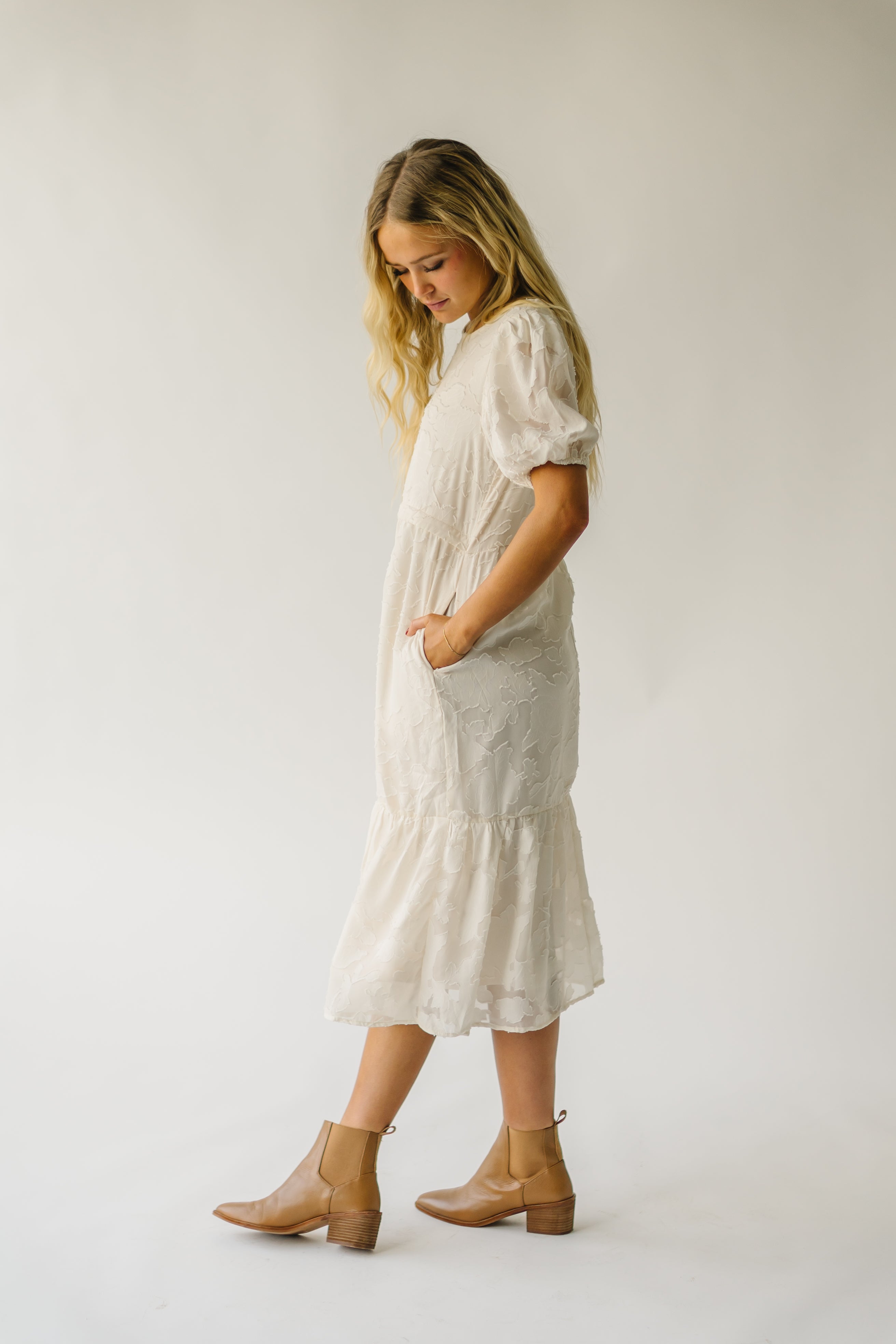 Watts Cream Textured Dress